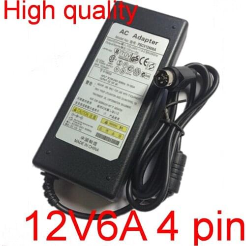 20pcs High quality 12V 6A IC solutions AC /DC Converter Adapter Power Supply for LCD monitor Flat Panel TV 4Pin Free shipping