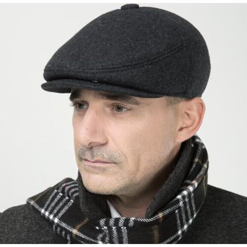 2020 Winter hats Woolen Cap Ear Protect Warm Man Hat Foldable Military Berets leisure thicken Soldier Cap