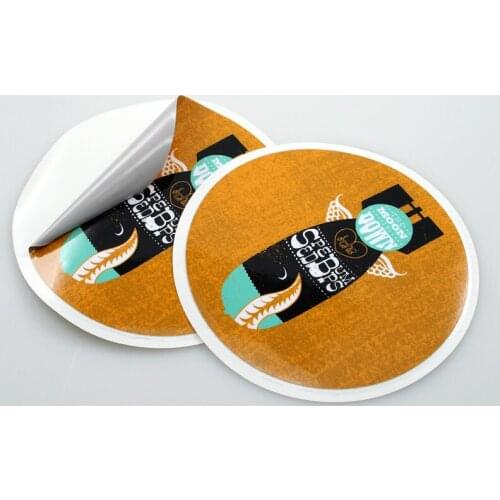 Free shipping Custom peel off stickers top coated thermal paper Material and Adhesive Sticker Type print sticker ---DH12503