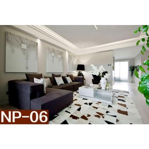Free shipping 100% natural genuine cow leather carpets