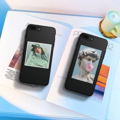 Mona Lisa Art David Lines Phone Case Fundas Shell Cover For Iphone 6 6s 7 8 Plus Xr X Xs 11 12 13 Mini Pro Max