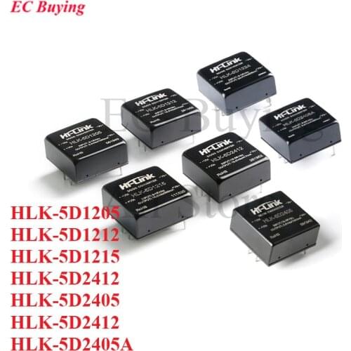 DC-DC Isolated Converter Power Supply Module 5W DC DC 12V to 15V/5V/12V 24V to 5V/12V HLK-5D2405/5D1205/5D1212/5D1215/5D2412