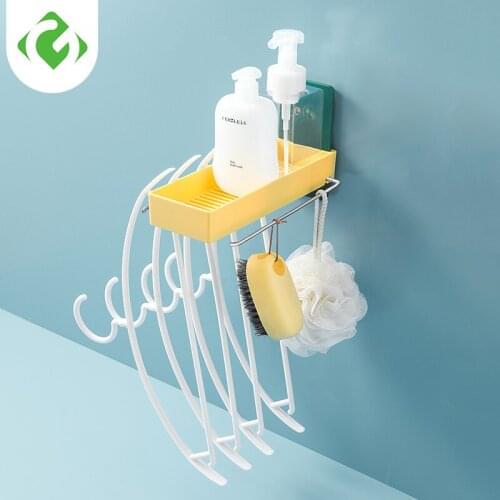 Shower Storage Holder Rack Organizer Bathroom Shelf Shampoo Tray Stand No Drilling Floating Shelf For Wall Household Item