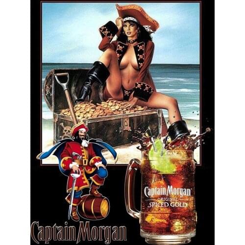 Metal Plates Garden Decoration Outdoor Tin Sign Movie Poster Vintage Retro Pirate Flag Industrial Decor Captain Morgan Home Bar