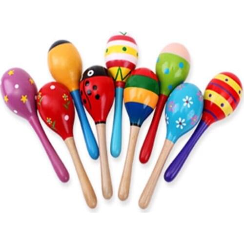 Mini Funny Wooden Rattles Egg Shaker Kids Shaker Sand Hammer Toy Musical Party Favor Kid 1 Piece