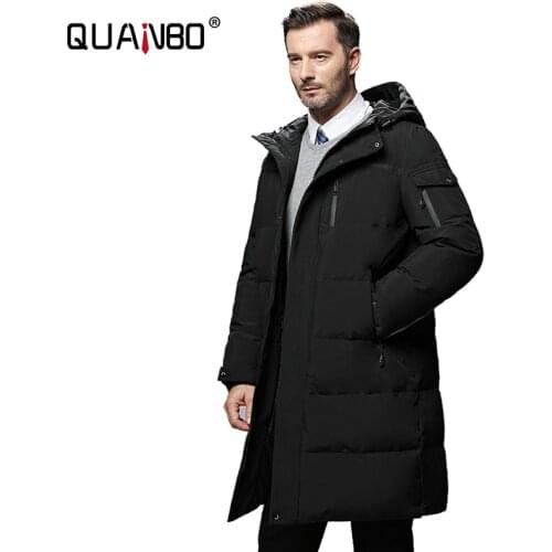 Mens Winter Warm Down Jacket 2021 New Arrivals Men Fashion Hooded Water-resistant Windproof Long Down Jacket Male Puffer Coat