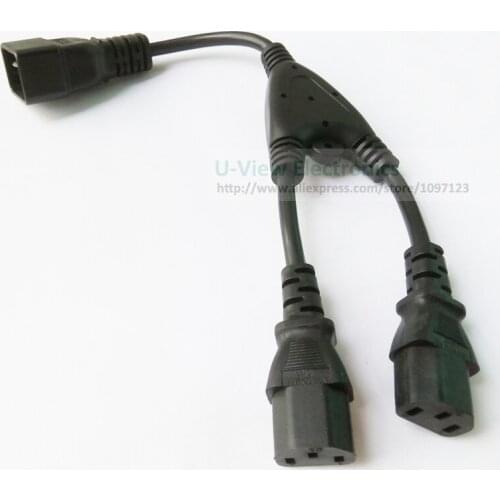NCHTEK AC IEC 320 C20 Male to Dual C13 Female Power Splitter Y Cable About 30CM/Free Shipping/2PCS
