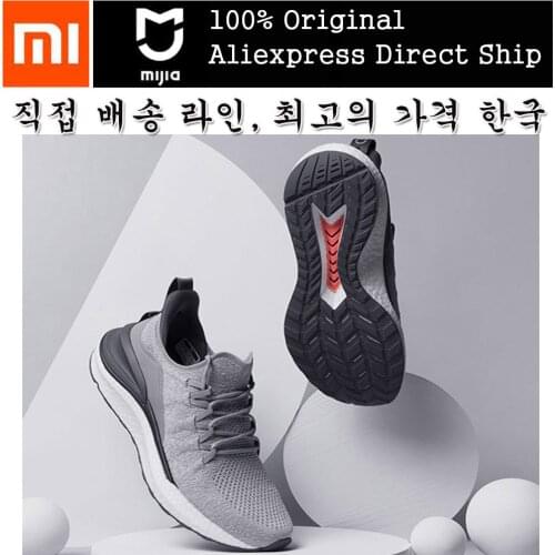Original Xiaomi Mijia Sports Shoes 4 mi Sneakers 새로운 샤오미 Mijia 스포츠 신발 4 경량 환기 탄성 뜨개질 신발 통풍 상쾌한 도시 실행 스 니 커 즈 남자에 대 한