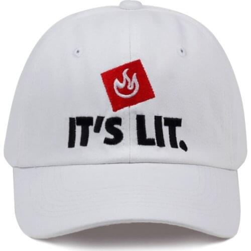 100% Cotton Flame ITS LIT. Dad Hat Summer Baseball Caps LIT Snapback Fashion Adjustable Unisex Couple Women Men Sport Cap