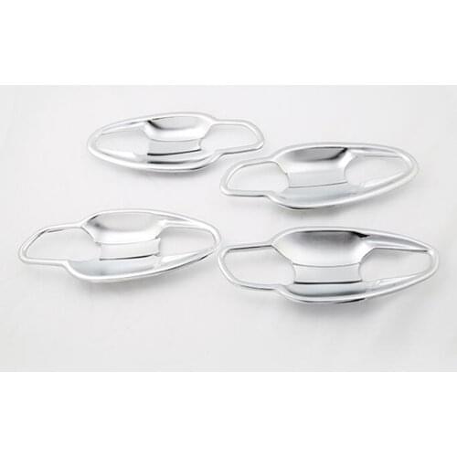 Fit For Peugeot 5008 2017 Car Exterior Door Handle Grab Bowl Cover Bezel Trim Styling Decal ABS Bright Silver