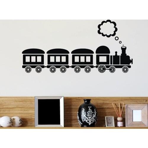 Train Wagons Wall Sticker Home Decor Kids Children Room Decoration Nursery Wall Decals Vinyl Wall Art Murals Poster Wallpaper