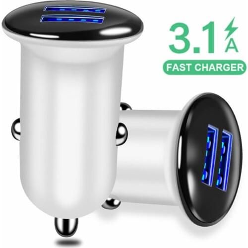 QC3.0 Mini USB Car Charger For Mobile Phone Tablet GPS 3.1A Fast Charger Car-Charger 2 Port USB Car Phone Charger Adapter in Car