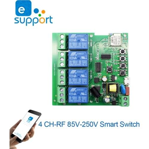 4CH 85V--250V WiFi Relay Module LoT Smart Home Remote Control Switch Can Be Used With Mobile Phone APP Ewelink