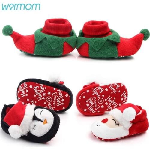 Warmom 2020 Christmas Warm Shoes Kids Toddler First Walkers Winter Baby Boys Girls Shoes