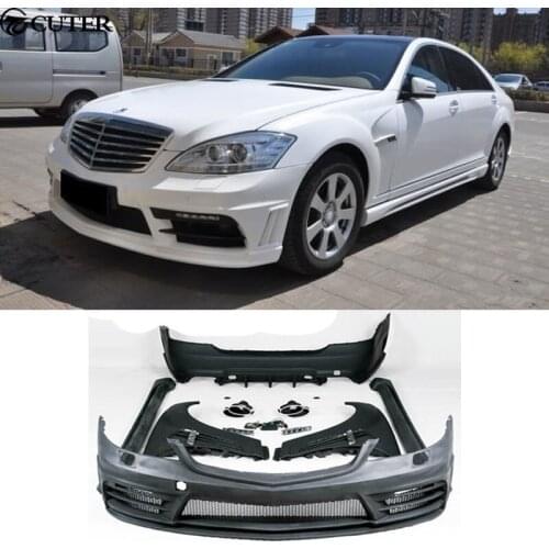 W221 S350 Car body kit FRP Unpainted front Rear bumper Side skirts for Mercedes Benz W221 S600 WALD body kit 07-12