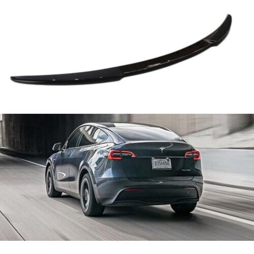 ABS Car Tail Wings Rear Trunk Spoiler For Tesla Model Y 2021 Sports Gloss Carbon Fiber Look Exterior Parts Accessories