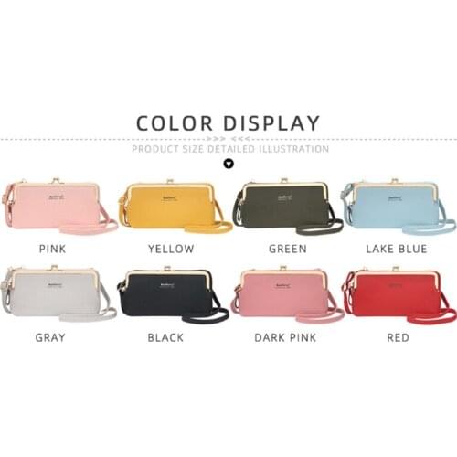 Women Long Wallet Card Holder PU Leather Clutch Phone Pouch Purse Handbag Bag 20CA