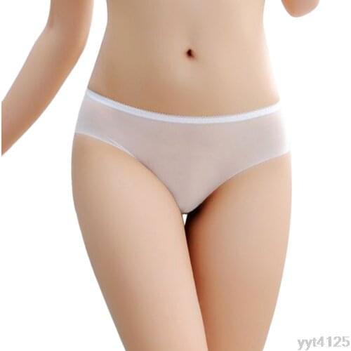 Women Sexy Low Waist Underwear Panties Briefs See-through Ultra-thin Seamless Mesh New Solid Underwear Panties Briefs