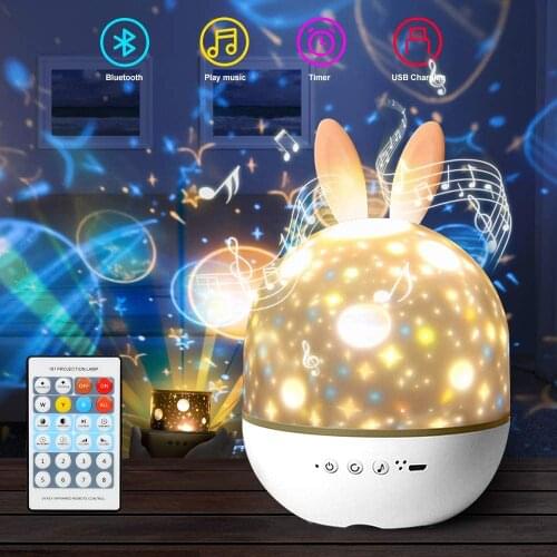 Star Projector Night Light with 8 Kinds of Music & Remote Control Ceiling Suitable for Childrens Bedroom