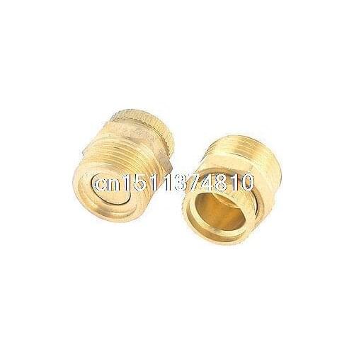 2pcs Air Compressor 16mm Male Thread Diameter Water Drain Valve Brass Tone