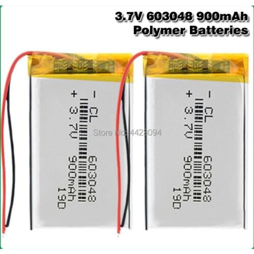 3.7V 900mAh 603048 Rechargeable Battery Lithium Polymer Li-Po li ion cells For LED Light DVD GPS MP3 MP4 MP5 PDA PSP power bank