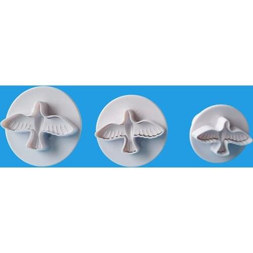 3Pcs Pigeon Cake Decorating Embossing Cutter Mini Cake Mold Spring Cake Cookie Chocolate Jelly Baking Fondant Pastry Tools