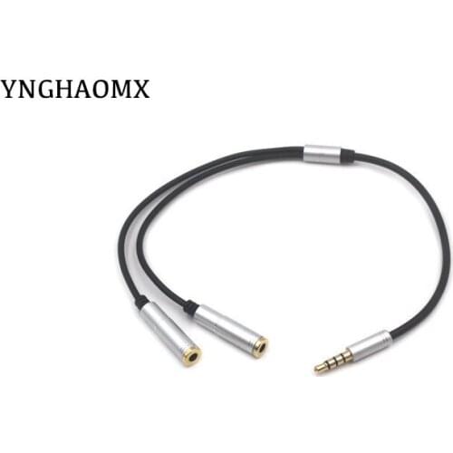 500pcs/lot 3.5mm 1 in 2 Couples Audio aux cable Line Earbud Headset Headphone Earphone Splitter for iPhone Android Mobile