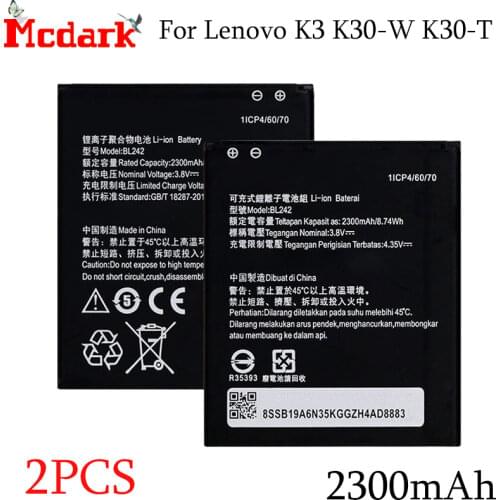 2Pcs BL 242 BL242 Battery For lenovo K3 K30-W K30-T A6000 A3860 A3580 A3900 A6010 A6010 Plus Batterie Bateria Accumulator