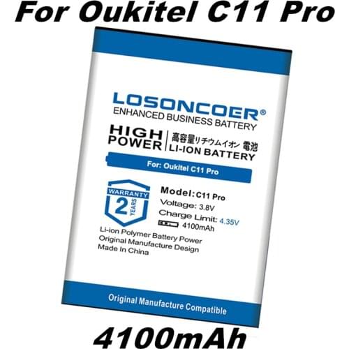 LOSONCOER 4100mAh For Oukitel C11 Pro C11Pro Battery Replacement Backup Battery High Capacity Batteries For Oukitel C11 Batery
