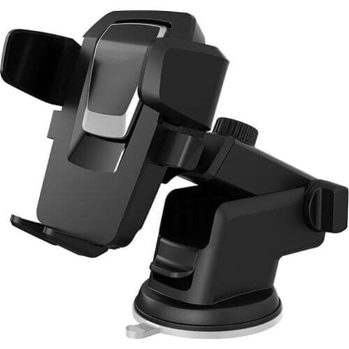 Car Phone Holder Carbon Fiber Suction Cup Type Windshield Dashboard Mobile Holder GPS Stand Mount for 4" to 6.4" Phone