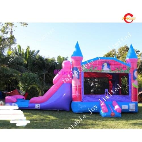 Free shipping to door, 2018 popular kids bounce house commercial inflatable combo bouncy castle with slide