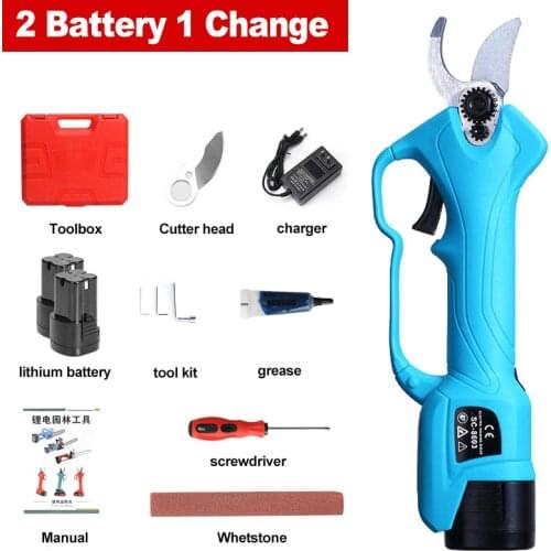 2000mAh Cordless Pruner Lithium-ion Pruning Shear Efficient Bonsai Pruning Electric Tree Branches Cutter Landscaping Garden Tool