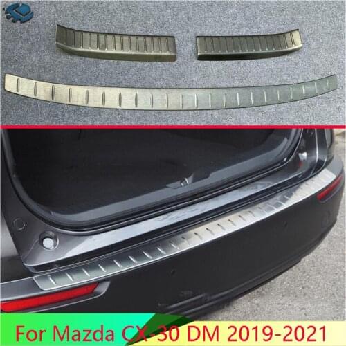 For Mazda CX-30 DM 2019-2021 Stainless steel The black titanium rear bumper protection window sill trunks decorative plate pedal