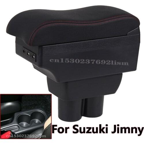 For Suzuki Jimny Armrest box Interior 2007-2015 Parts special Retrofit parts Car Armrest Center Storage box with USB LED light
