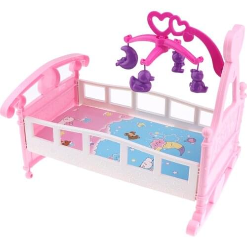 Dolls House Bed Colorful Baby Doll Cribs Cradle Toy for Mel-chan Baby Dolls