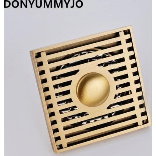DONYUMMYJO 1pc 10*10cm Copper Large-displacement Self-priming Deodorant Antique Floor Drain kitchen Washing Machine Floor Drain