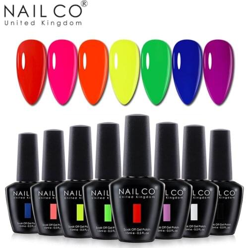 NAILCO Summer Color Gel Nail Polish Nails Glitter Colorful Varnish Gel for Nail Hybrid Nude Lacquer 15ml Long Lasting Nail Gel