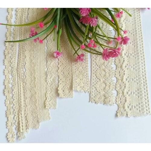 3Yard/lot Cotton Lace Edge Theory Sweater Side Skirt Full Cotton Curtain Sofa Diy Cotton Lace 13mm to 55mm
