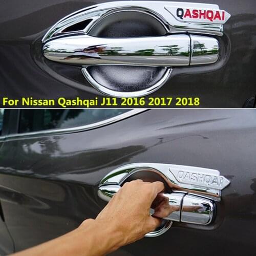 Chrome Door Handle Cover / Cup Bowl Trim For Nissan Qashqai J11 2016 2017 2018