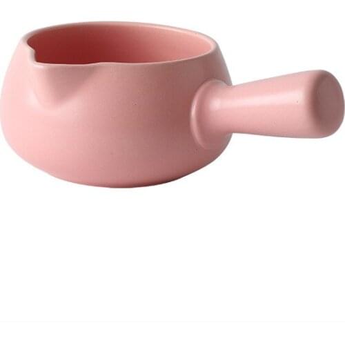 Ceramic saucepan ceramics Milk Pot With Wooden Handle Gas Stove Induction Cooke Baby Breakfast Milk Coffee Saucepan Cookware