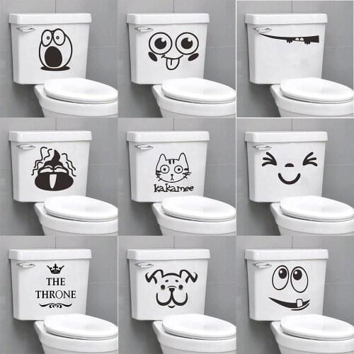 Creative Toilet Stickers Home Decoration Vinyl Wall Sticker Waterproof Self Adhesive Wall Decals Cartoon Home Decor Diy Mural
