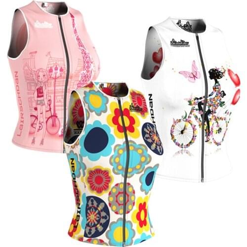 LairschDan Women Sleeveless Cycling Jersey Summer Mtb Clothes Road Bicycle Cycle Vest Comfortable Outdoor Riding Sport Wear