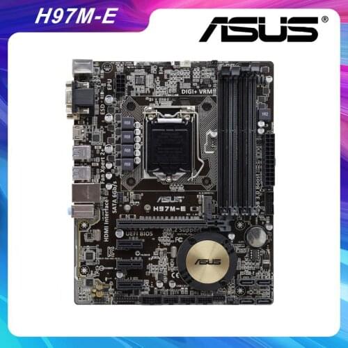 Asus H97M-E Used Motherboard Core i3 i5 i7 Intel H97 LGA 1150 DDR3 USB3.0 PCI-E 3.0 M.2 SATA III Core i7/i5/i3 Desktop Mainboard