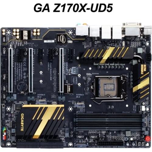 For Gigabyte GA Z170X UD5 Motherboard LGA 1151 Core i7 i5 i3 100% Original DDR4 64GB PCI-E 3.0 M.2 Desktop Computer board Used