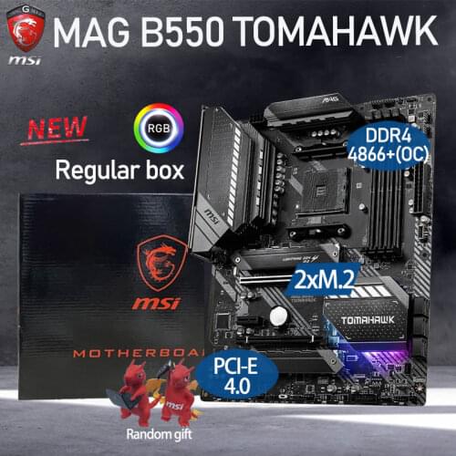MSI MAG B550 TOMAHAWK Motherboard AM4 DDR4 128GB 4866+(OC) M.2 PCI-E 3.0 4.0 Chia GAMING B550 Placa-mãe AM4 ATX Desktop AMD B550