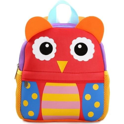 Cute Kid Toddler Cartoon Owl School Bags Backpack Kindergarten Schoolbag 3D Cartoon Animal Bag