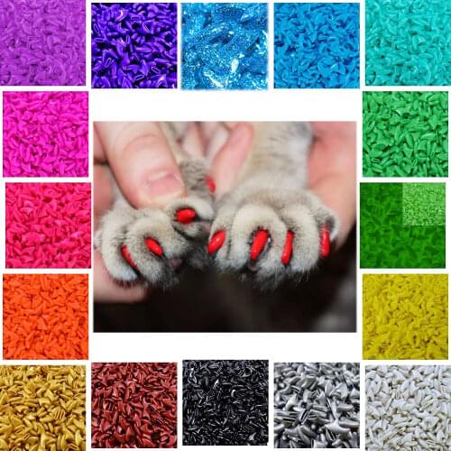 New FASHION colorful Cat Nail Caps soft cat Claw Soft Paws 20 PCS/lot with free Adhesive Glue Size XS S M LGift for pet