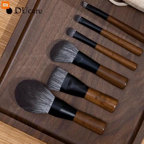 Xiaomi youpin High-grade walnut 6-piece makeup brush set, super soft eyeshadow powder brush, complete set of beginner brushes