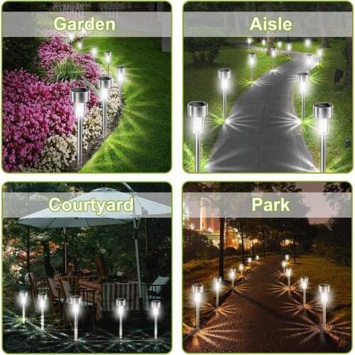 LED Solar Garden Light Outdoor Solar Powered Lamp Lantern For Pathway Patio Yard Decoration Lawn Lighting Waterproof Landsc M9U1