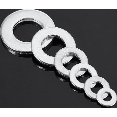 105Pcs 304 Stainless Steel Flat Gasket Washers Metric Flat Machine Washer Round Solid o-ring Assortment Kit M3 M4 M5 M6 M8 M10